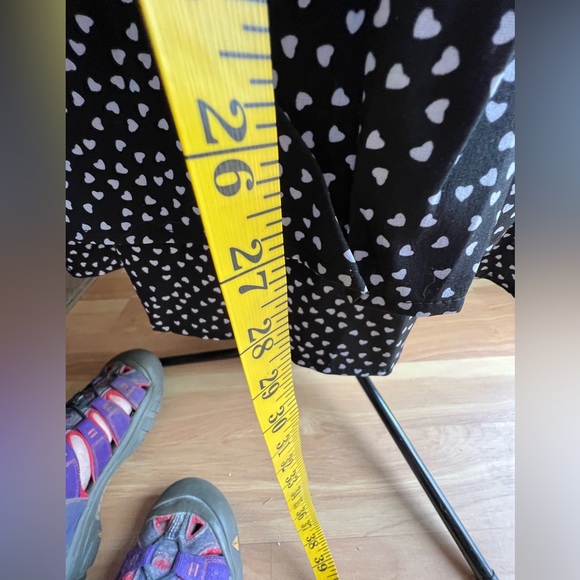 Allegra black w/ tiny hearts covering skirt w/ 4-5” ruffle flouncing hem. - Picture 10 of 12